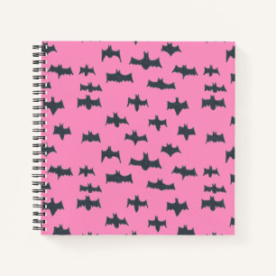 Cuaderno Bats rosados y negros de Halloween