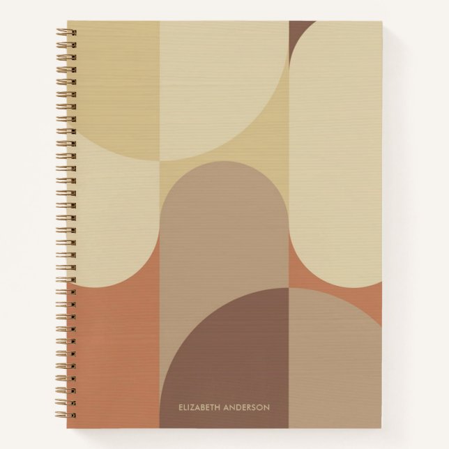 Cuaderno Bauhaus Terracota Beige Abstract Personalizado (Anverso)
