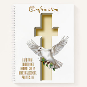 Cuaderno Bautismo de confirmación de Dove Cross Scripture