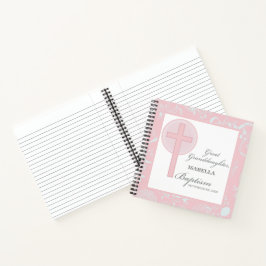 Cuaderno Bautismo Gran Nieta Rosa Lace Personalizado