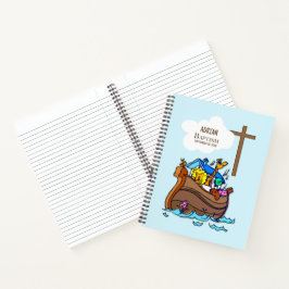 Cuaderno Bautizo Niño Arca de Noé, Animales Divertidos Pers