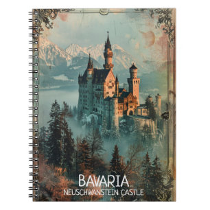 Cuaderno Bavaria Neuschwanstein Castillo Vintage