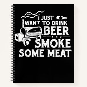 Cuaderno BBQ Fumar Pitmaster Regalo Bebe Cerveza Humo Carne