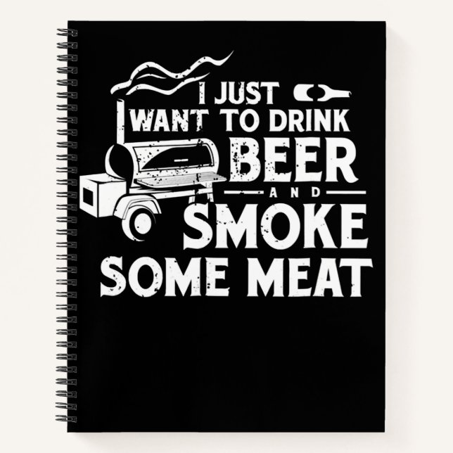 Cuaderno BBQ Fumar Pitmaster Regalo Bebe Cerveza Humo Carne (Anverso)