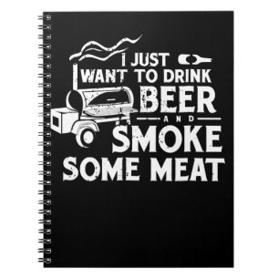 Cuaderno BBQ Fumar Pitmaster Regalo Bebe Cerveza Humo Carne