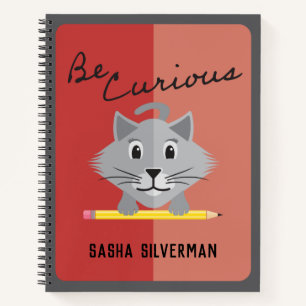 Cuaderno Be Curious Silver Color persa Kitty Sombreado Rosa