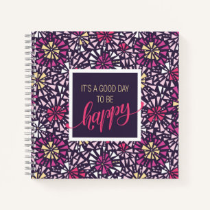 Cuaderno Be Happy Purple Abstract Burns