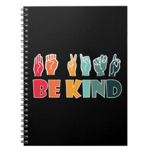 Cuaderno Be Kind ASL American Rótulo Language