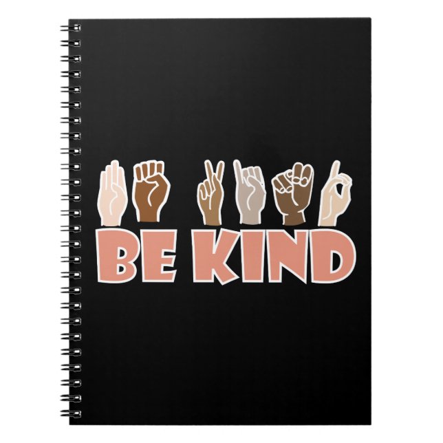 Cuaderno Be Kind ASL American Rótulo Language (Frente)