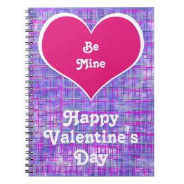 Cuaderno Be Mine El día de San Valentín Pink Grid