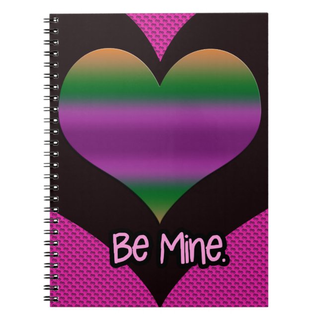 Cuaderno Be Mine Valentine Purple Stripe Heart (Frente)