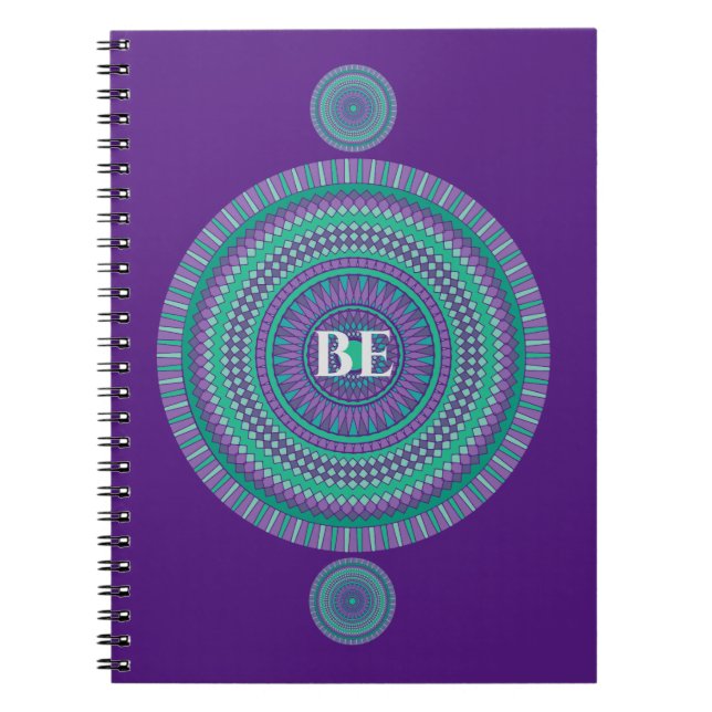 Cuaderno "BE" Personalizado azul/verde Mandala Mantra (Frente)