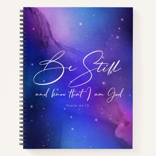 Cuaderno Be Still and Know Watercolor Bible Verso Christian (Anverso)