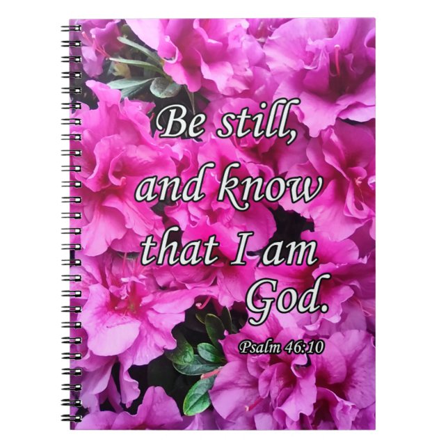 Cuaderno Be Still - Flores rosas (Frente)