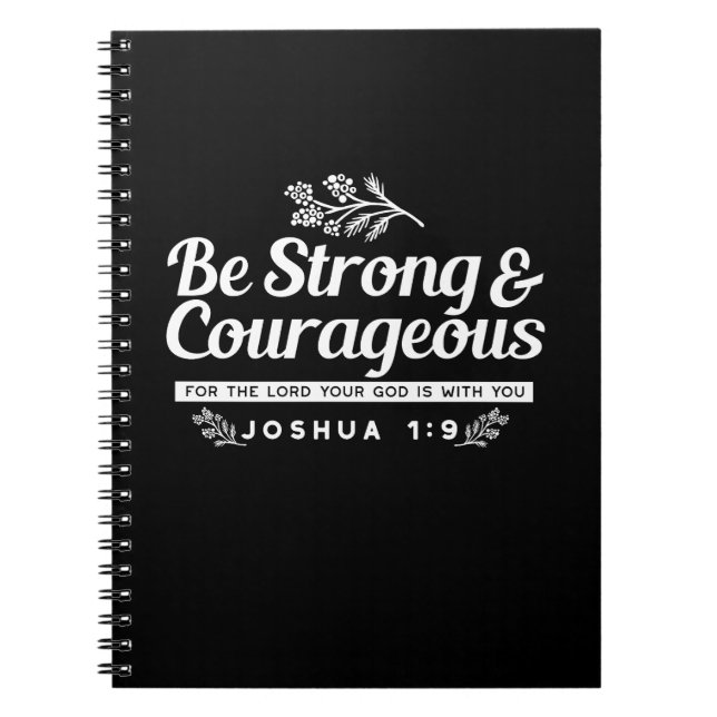 Cuaderno Be Strong and Courageous – Joshua 1:9 Bible Verse  (Frente)