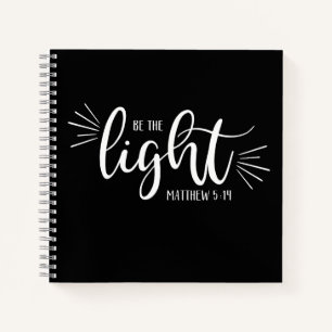 Cuaderno Be the Light Matthew 5:14 en White Journal
