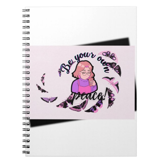 Cuaderno Be Your Own Peace Anime Girl & Butterflies Spiral  (Frente)