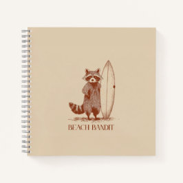 Cuaderno Beach Bandit Raccoon Surfer – Funny Vintage