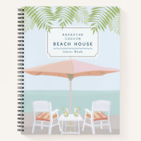 Beach Chairs Palm Trees Vacation Rental Guest Book