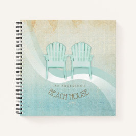 Cuaderno Beach House Adirondack Chairs Aqua Blue ID623