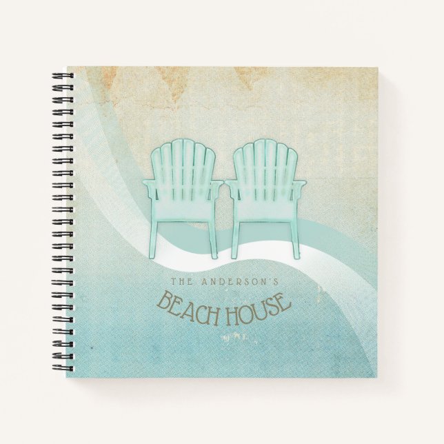 Cuaderno Beach House Adirondack Chairs Aqua Blue ID623 (Anverso)