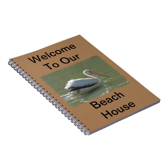 Cuaderno Beach House Airbnb Pelican Photo Coast Bird Invita (Lado Derecho)