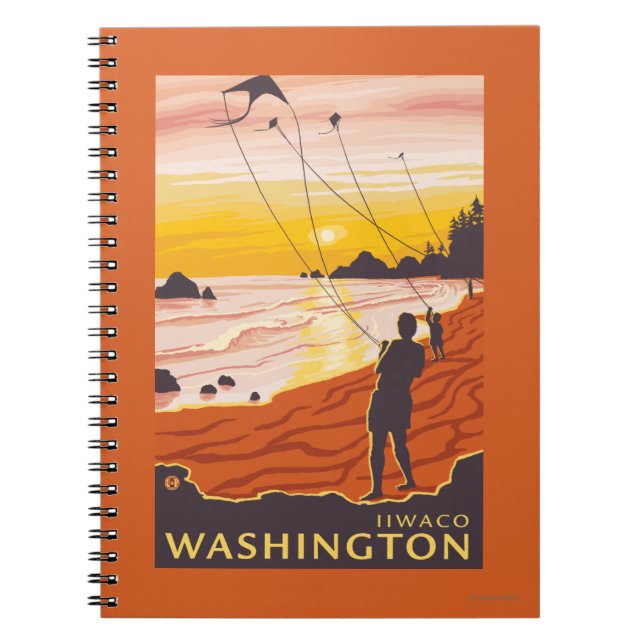 Cuaderno Beach & Kites - Ilwaco, Washington (Frente)