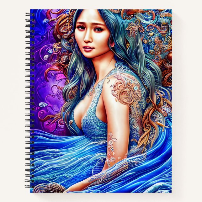 Cuaderno Beach Ocean Underwater World Fantasy Art (Anverso)