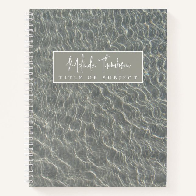 Cuaderno Beach Ocean Water Ripples & Sand School Office (Anverso)