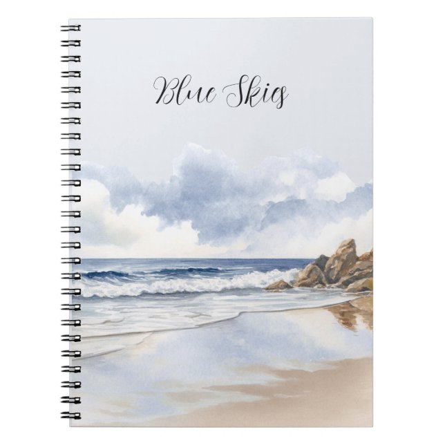 Cuaderno Beach Sand Clouds Blue Skies (Frente)