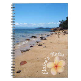 Cuaderno Beach Sea Shells Frangipani Name Spiral Note Book