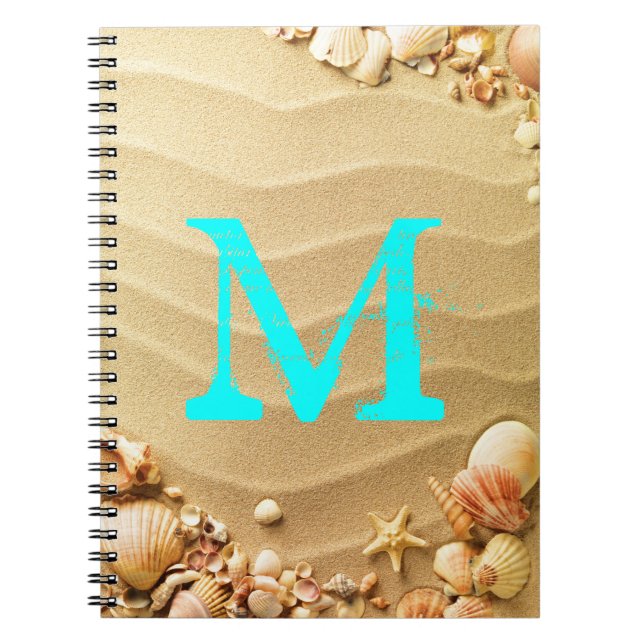 Cuaderno Beach Seashells Hawaii Monograma Libro de notas in (Frente)