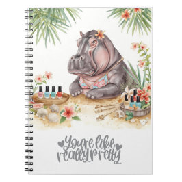 Cuaderno Beach Spa Hippo in Bikini Manicure Coastal Beauty