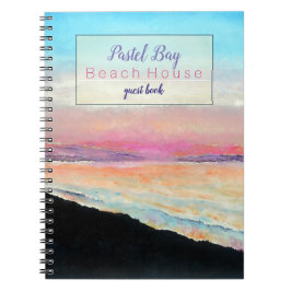 Cuaderno Beach Vacation Rental Pastel Sunset Guest Book