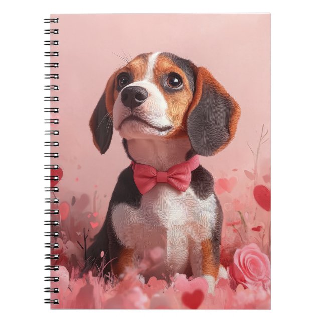 Cuaderno Beagle con Rosas - El día de San Valentín (Frente)