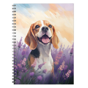 Cuaderno Beagle en el campo de Lavender