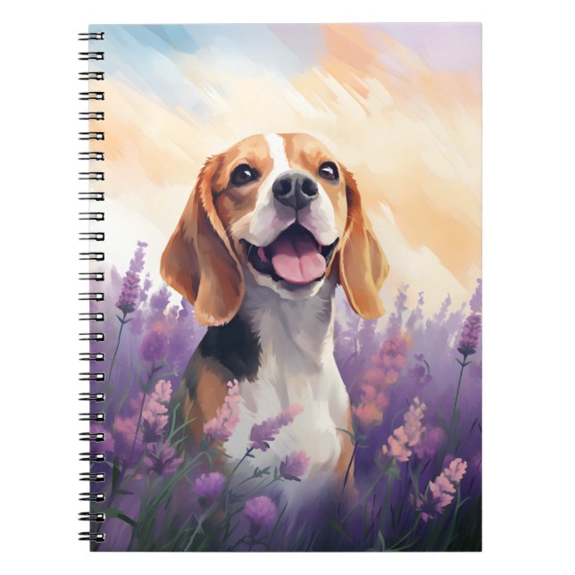 Cuaderno Beagle en el campo de Lavender (Frente)