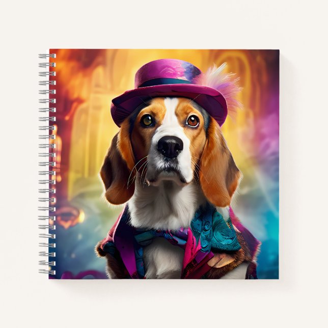 Cuaderno Beagle en traje vibrante (Anverso)