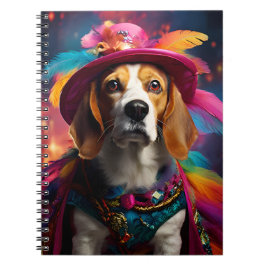 Cuaderno Beagle en un Gorra de Feathered