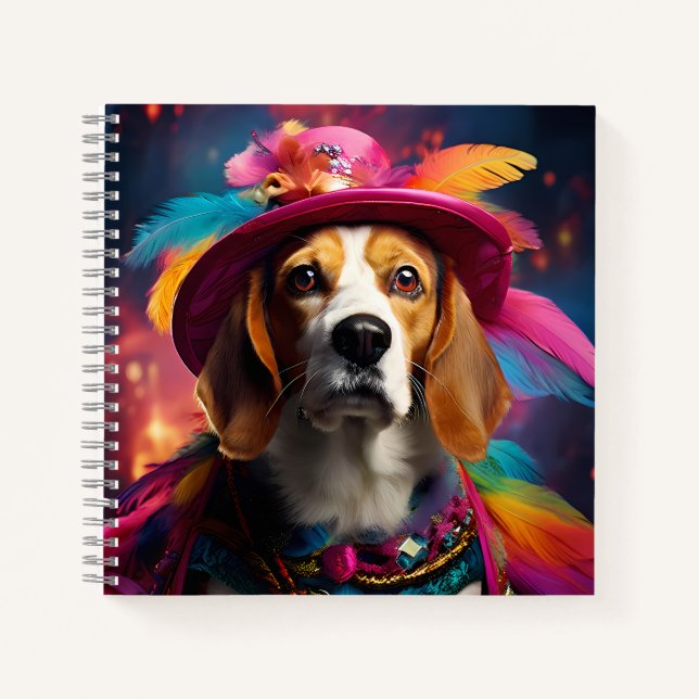 Cuaderno Beagle en un Gorra de Feathered (Anverso)