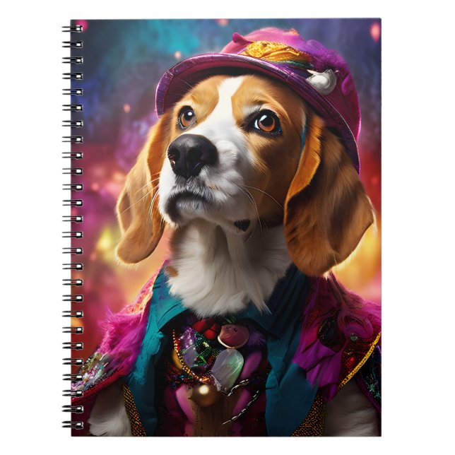 Cuaderno Beagle en un Gorra rosado (Frente)