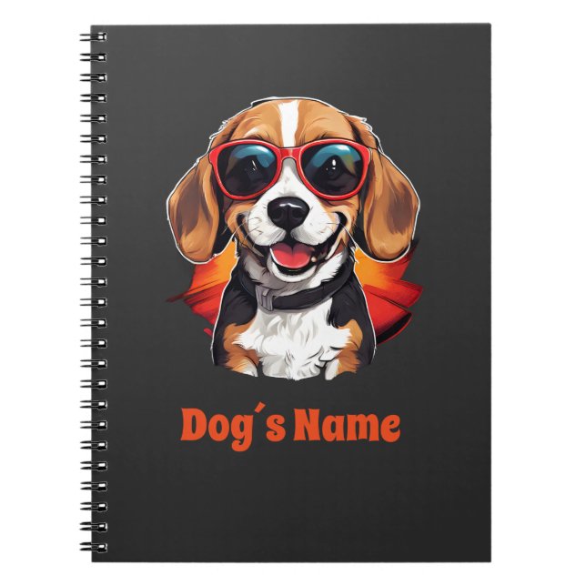 Cuaderno Beagle Guay con gafas de sol (Frente)