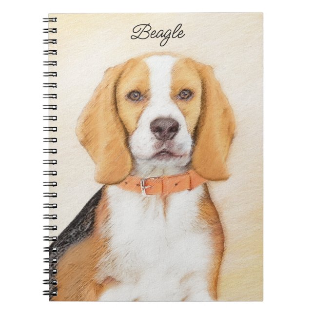 Cuaderno Beagle Hound Dog Pintura original de animales (Frente)