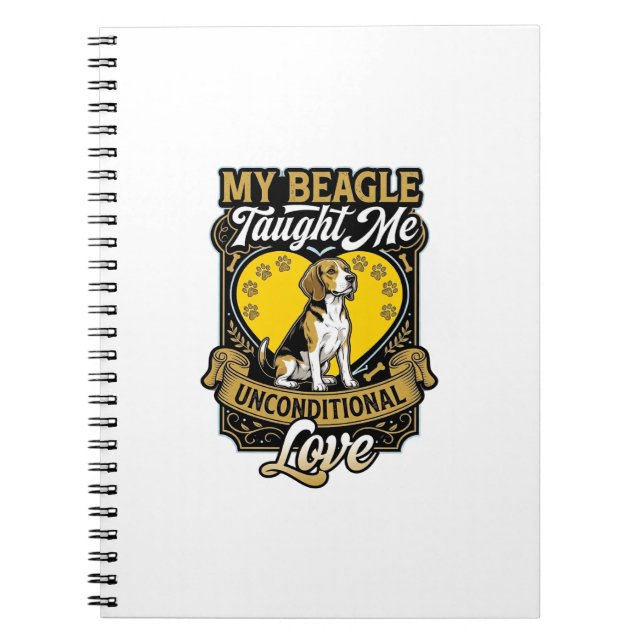 Cuaderno Beagle Me Enseñó Amor Incondicional Perro Corazón  (Frente)