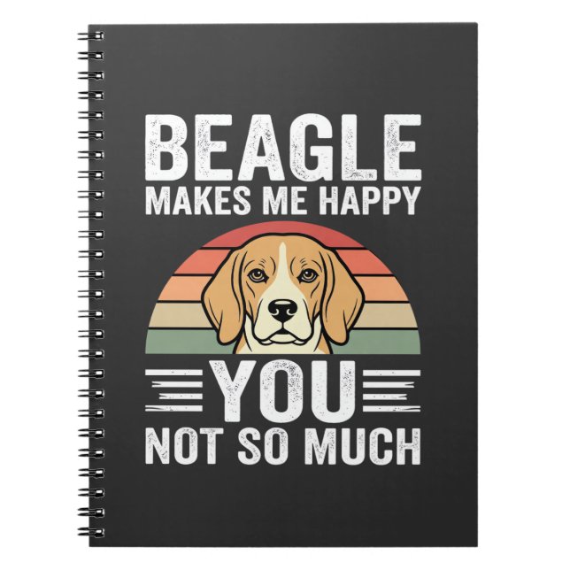 Cuaderno Beagle Me Hace Feliz Amante De Los Perros (Frente)