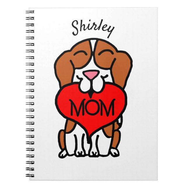 Cuaderno Beagle Mom, Personalizado personalizada (Frente)