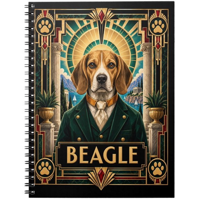 Cuaderno Beagle, perro Art Deco (Subido por el creador)