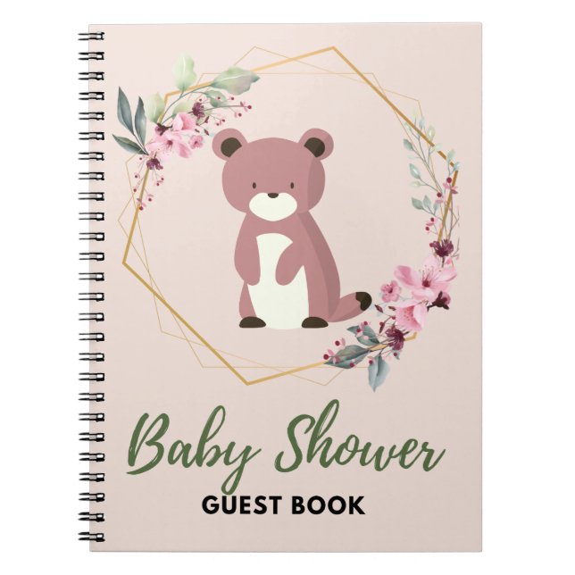 Cuaderno Bear Baby Shower Guest Book (Frente)