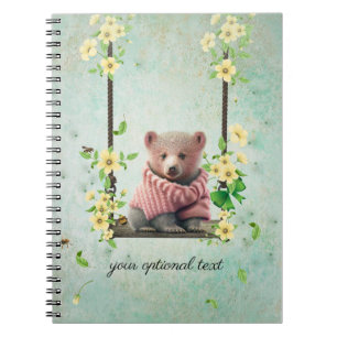 Cuaderno Bear Cub Swinging Flor Vino