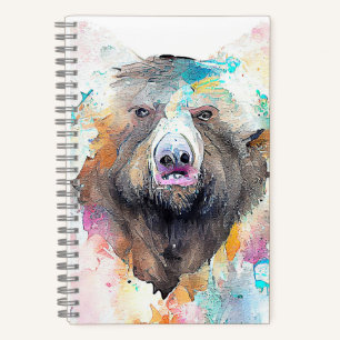 Cuaderno Bear Grizzly Wild Animal Nature Watercolor Art